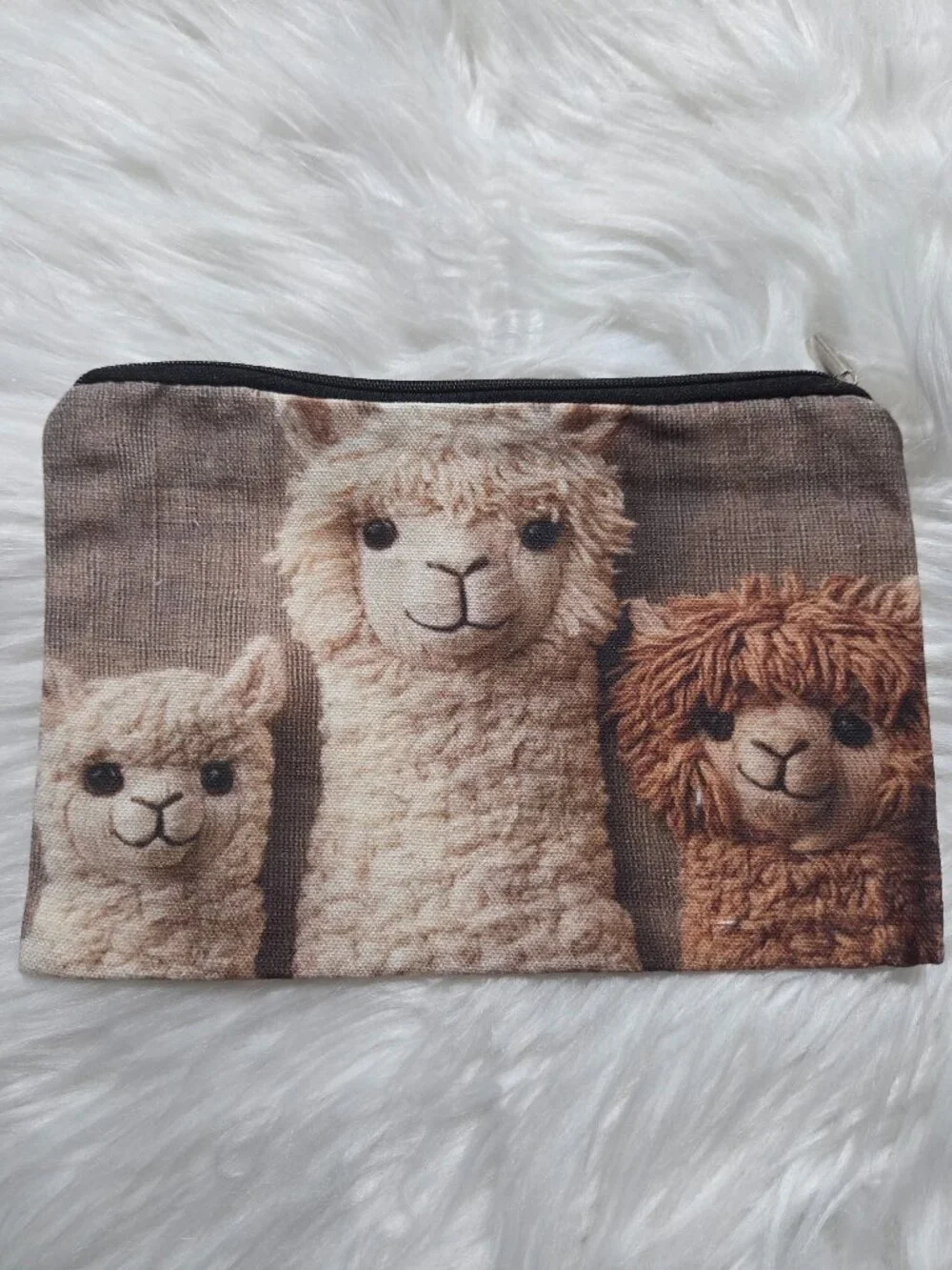 Alpaca Canvas Zipper Pouch